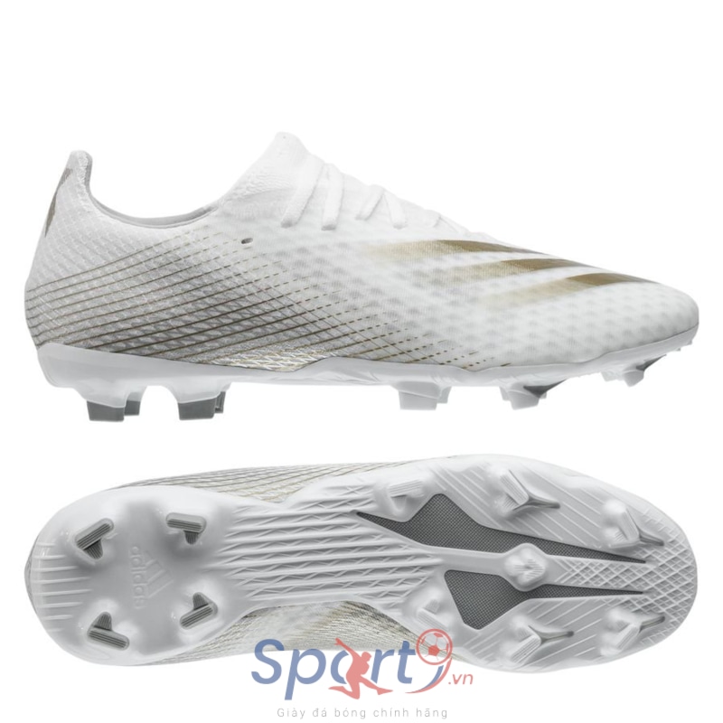 adidas X Ghosted .3 FG/AG Inflight - Footwear White/Metallic Gold/Silver Metallic